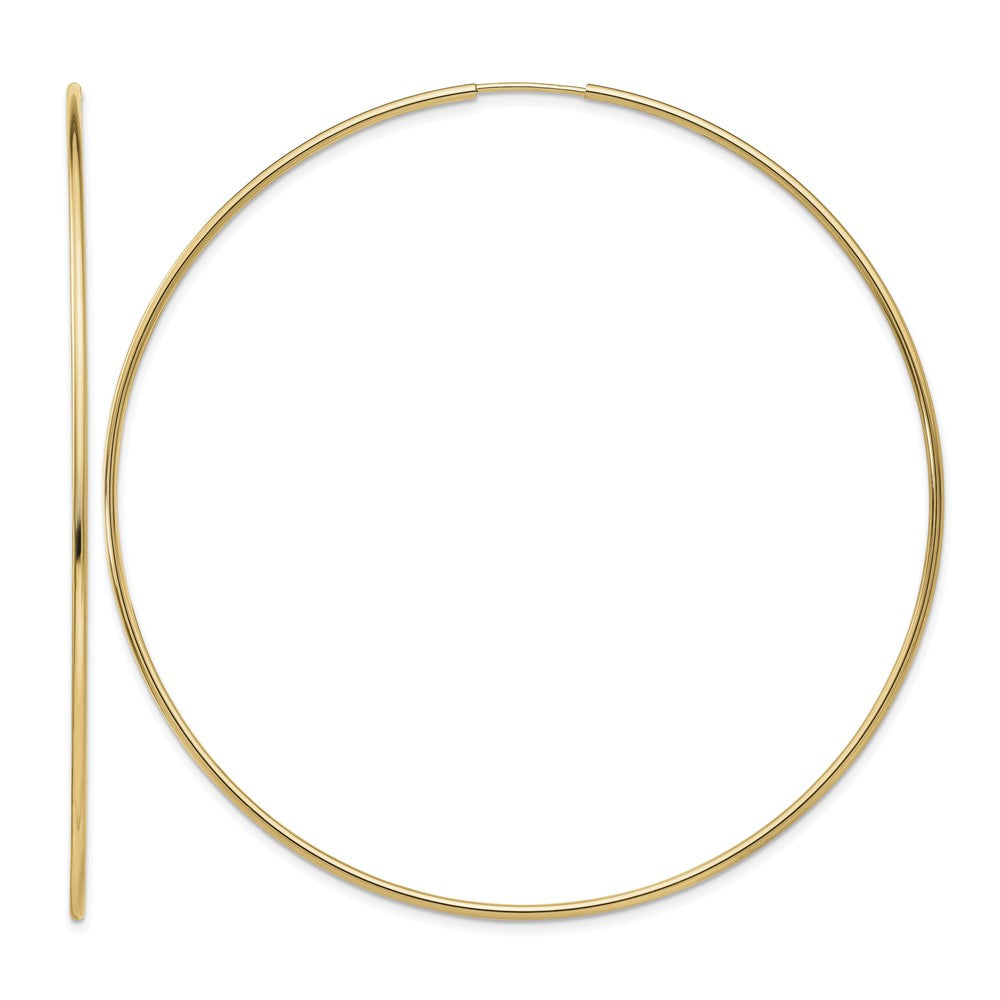 14k 1.20mm Polished Endless Tube Hoop Earrings