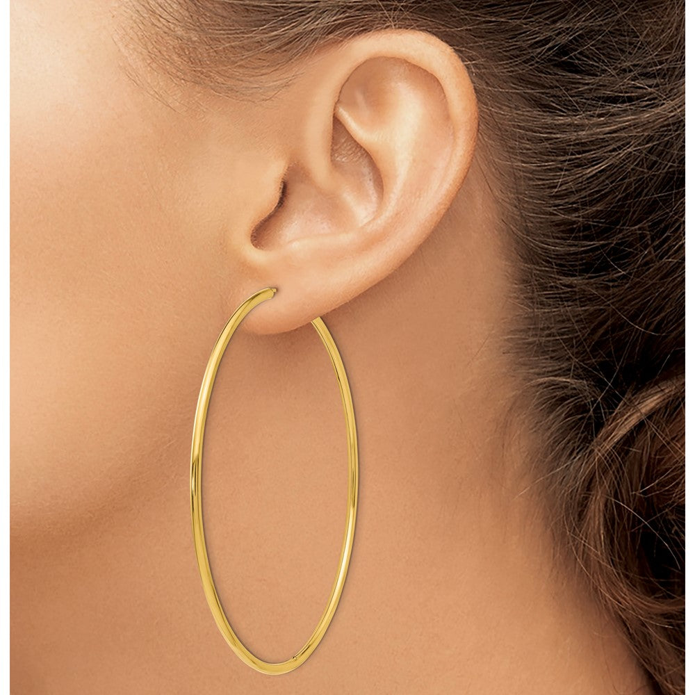 14K 2.00mm Polished Endless Hoop Earrings