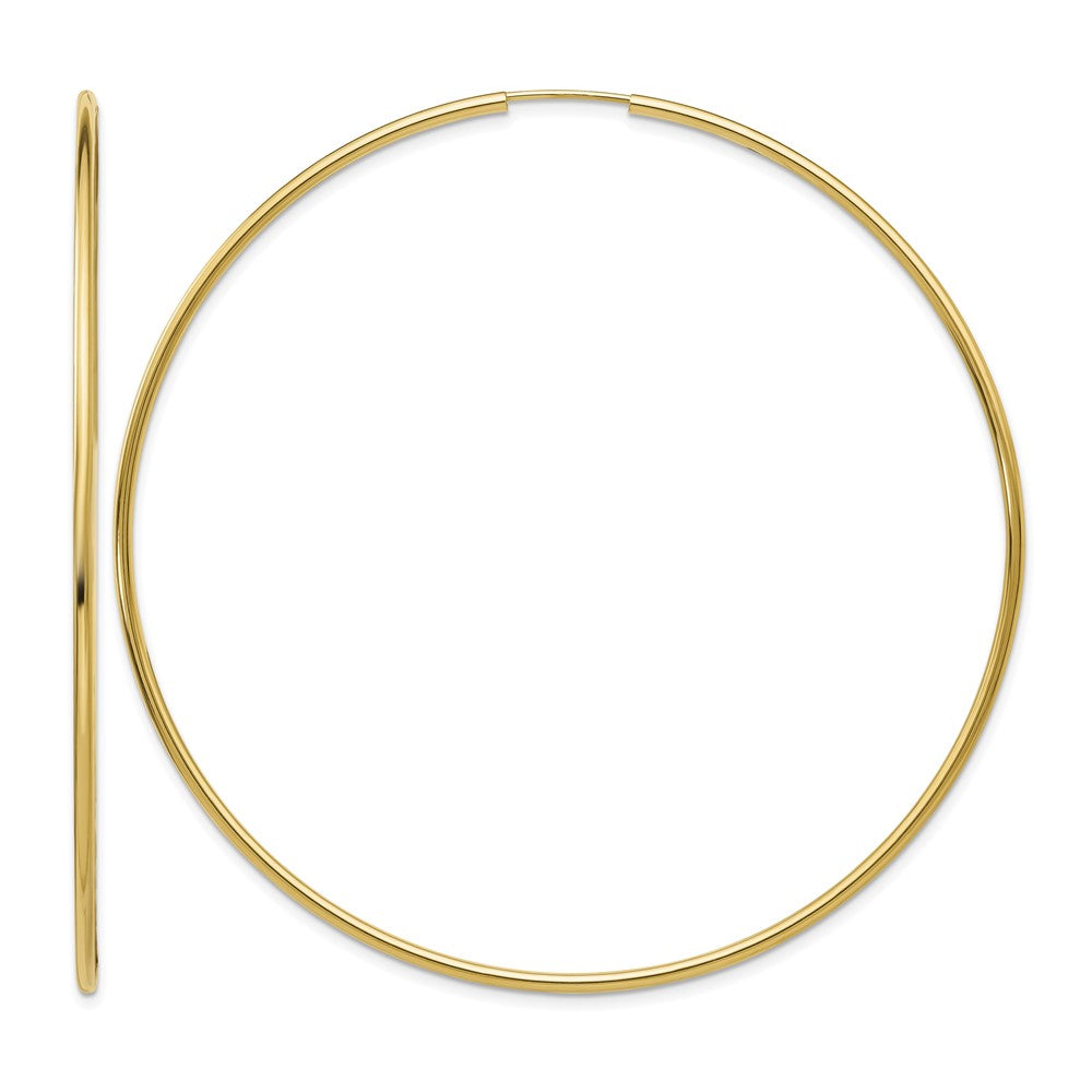 14K 1.20mm Polished Endless Hoop Earrings