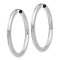 14k White Gold 3.00mm Polished Endless Tube Hoop Earrings