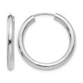 14k White Gold 3.00mm Polished Endless Tube Hoop Earrings