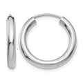 14k White Gold 3.00mm Polished Endless Tube Hoop Earrings