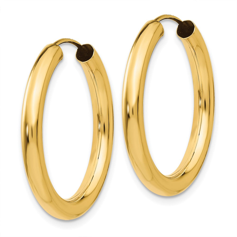 14k 3.00mm Polished Endless Tube Hoop Earrings