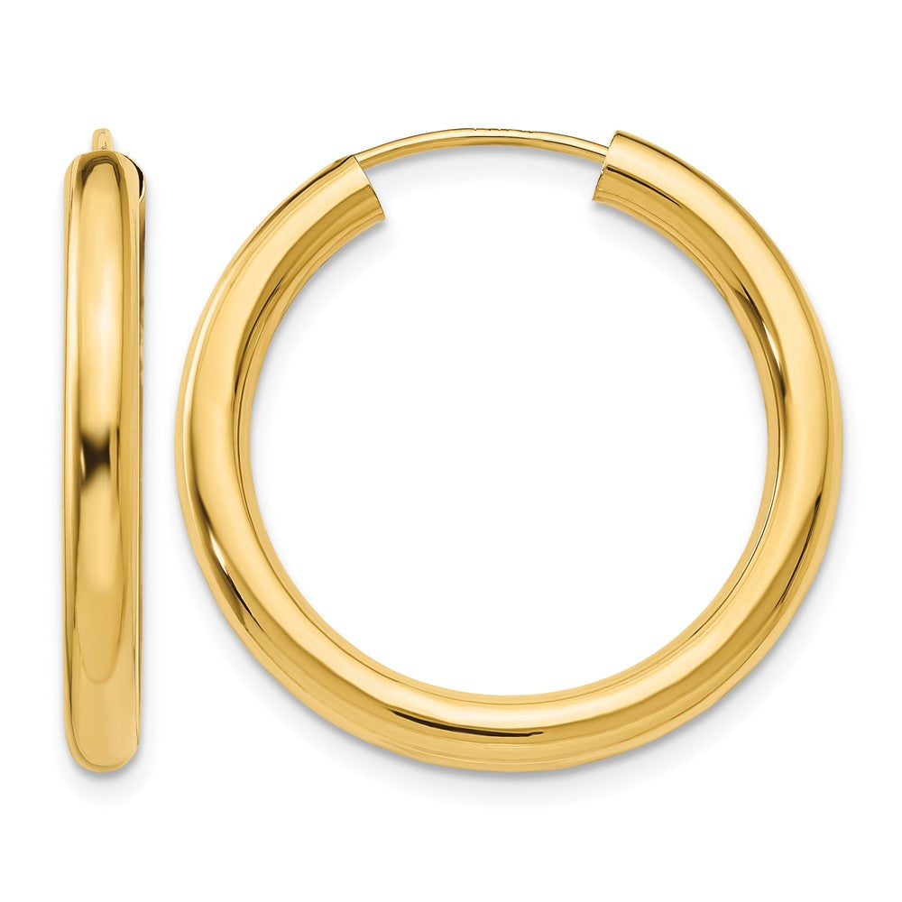 14k 3.00mm Polished Endless Tube Hoop Earrings