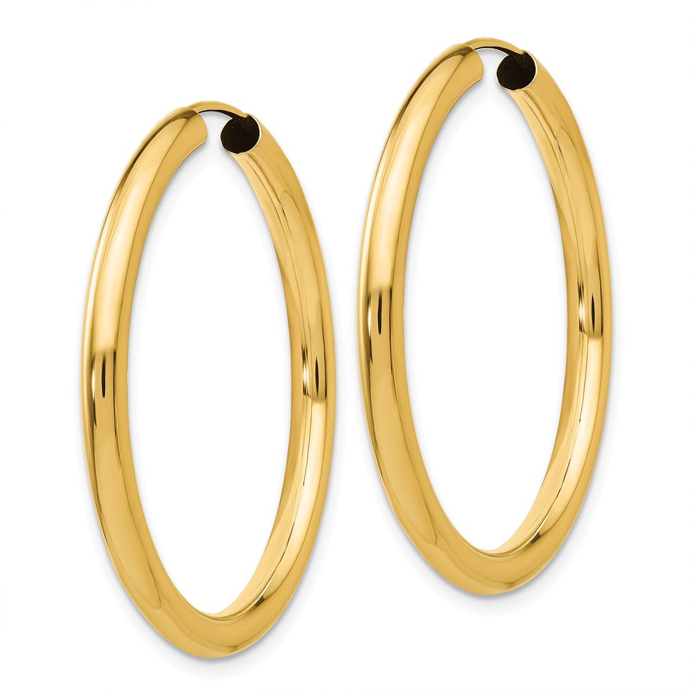 14k 3.00mm Polished Endless Tube Hoop Earrings