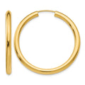 14k 3.00mm Polished Endless Tube Hoop Earrings