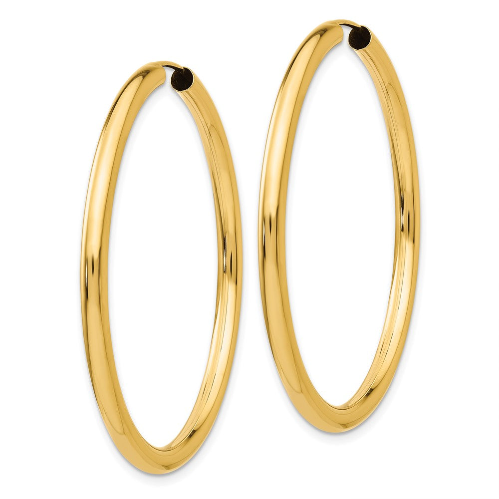 14k 3.00mm Polished Endless Tube Hoop Earrings