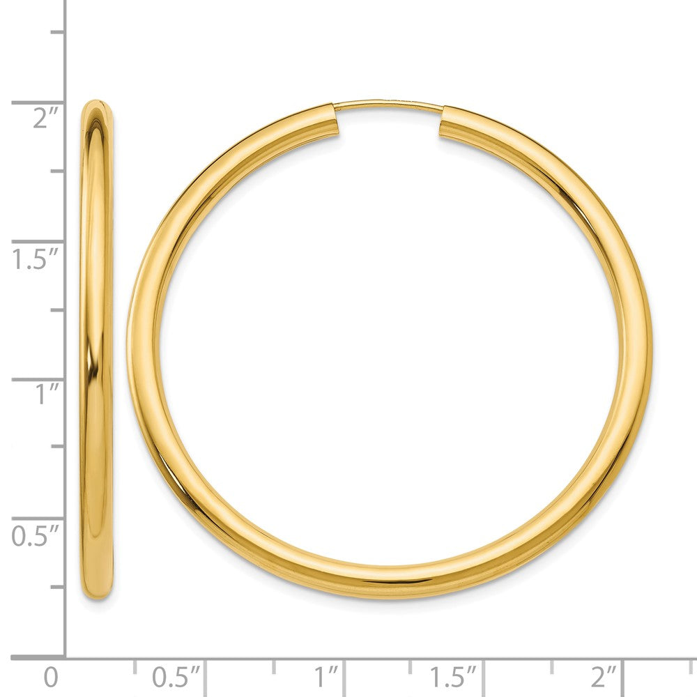 14k 3.00mm Polished Endless Tube Hoop Earrings