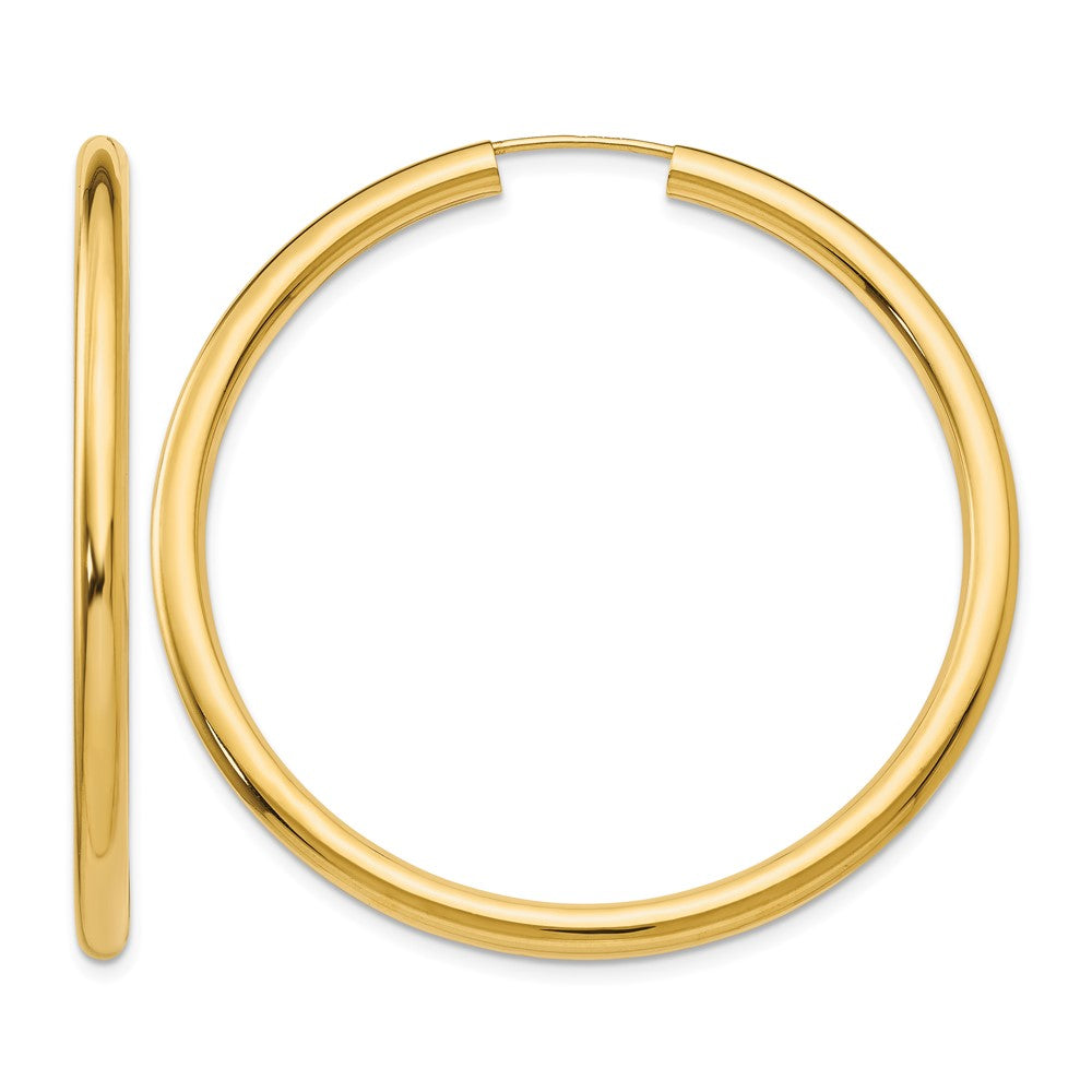 14k 3.00mm Polished Endless Tube Hoop Earrings