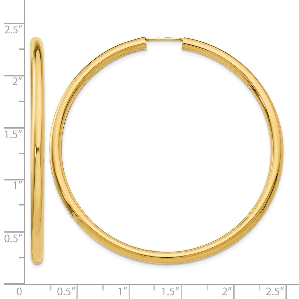 14k 3.00mm Polished Endless Tube Hoop Earrings