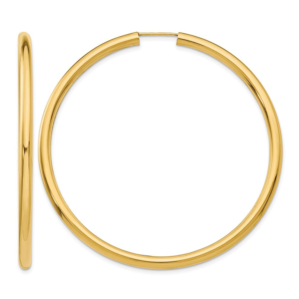 14k 3.00mm Polished Endless Tube Hoop Earrings
