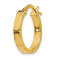 Single 14K Small 3mm Diamond Cut Edge Polished Hoop Earring