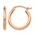 14k Rose Gold Polished 2.5mm Lightweight Tube Hoop Earrings