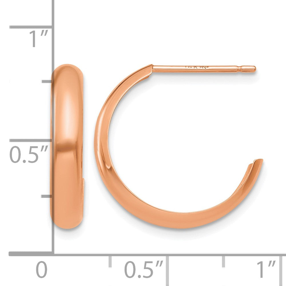 14k Rose Gold Polished Hoop Earrings