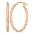 14k Rose Gold Polished Oval Tube Hoop Earrings