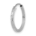 Single 14k White Gold 1.35mm Diamond-cut Square Tube Endless Hoop Earring