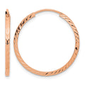 14k Rose Gold 1.60mm D/C Square Tube Endless Hoop Earrings