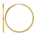 14k 1.35mm Diamond-cut Square Tube Endless Hoop Earrings