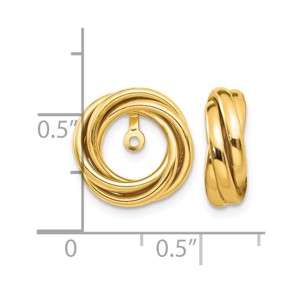 14k Polished Love Knot Earring Jackets
