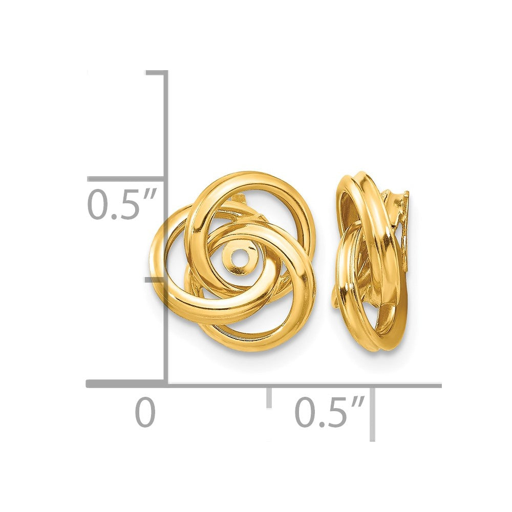 14k Polished Love Knot Earring Jackets