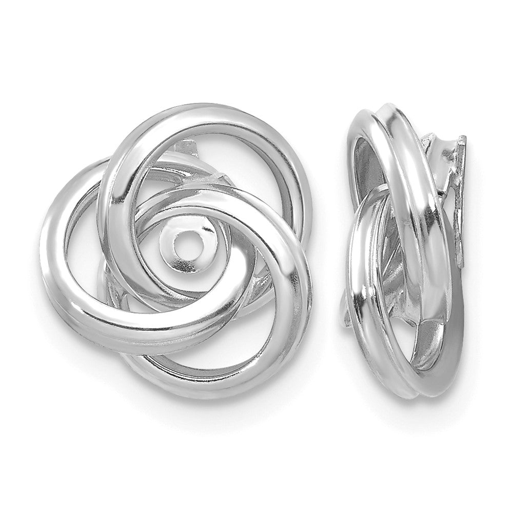 14K White Gold Polished Love Knot Earring Jackets
