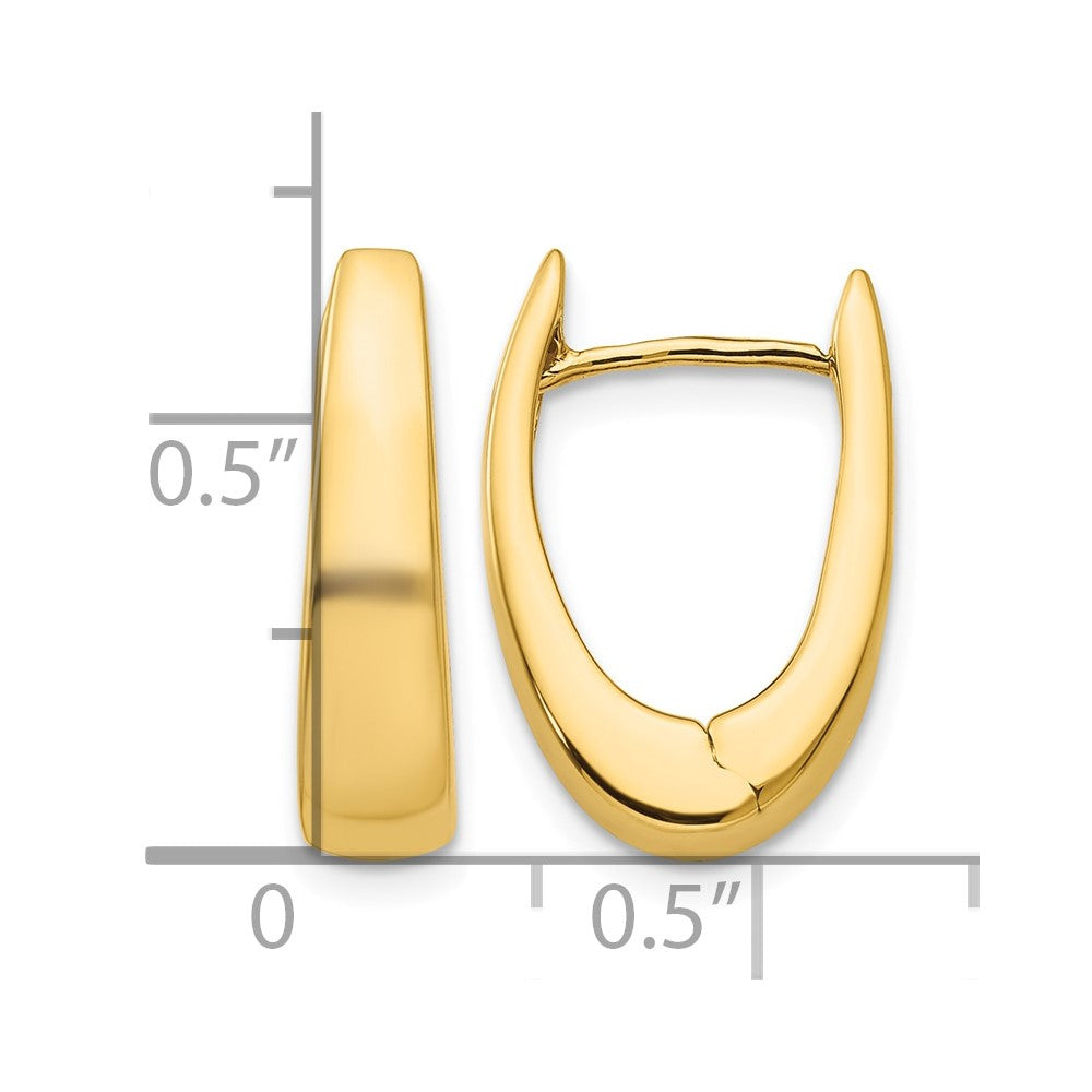 14k Polished Hinged Hoop Earrings