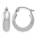 14k White Gold 4mm Round Hoop Earrings