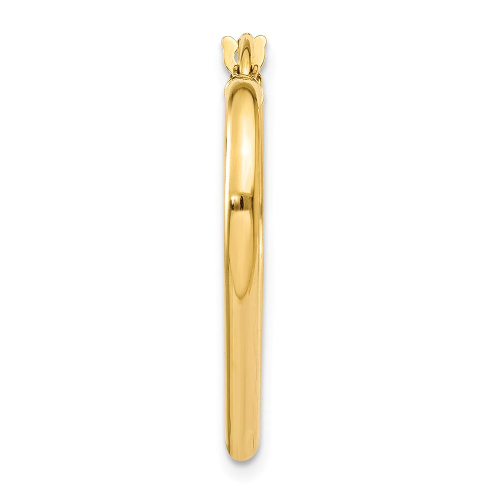 Single 14k Polished 2mm Heart Hoop Earring