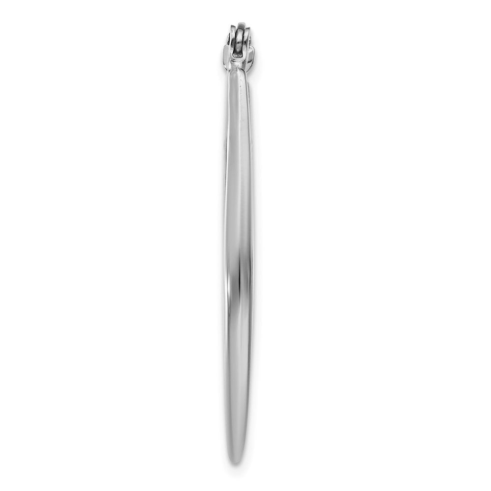 Single 14k White Gold Polished 2.25mm Rectangle Hoop Earring