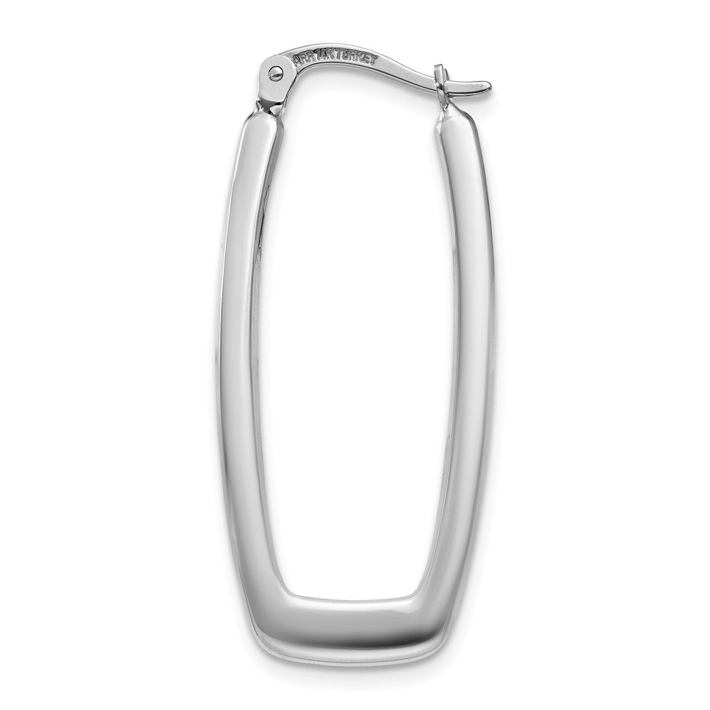 Single 14k White Gold Polished 2.25mm Rectangle Hoop Earring