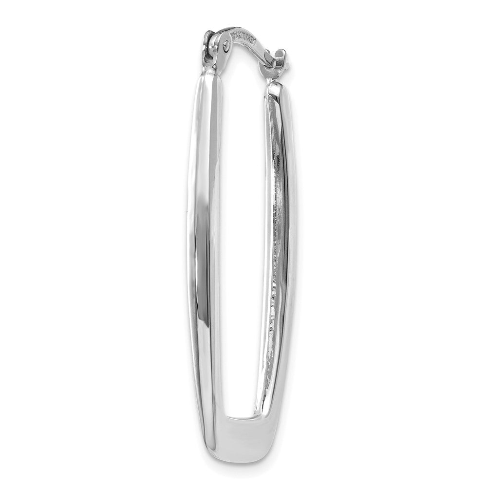 Single 14k White Gold Polished 2.25mm Rectangle Hoop Earring
