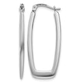 14k White Gold Polished 2.25mm Rectangle Hoop Earrings
