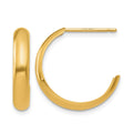 14k Polished 3.5mm J-Hoop Earrings