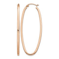 14k Rose 2mm Square Tube Oval Hoop Earrings