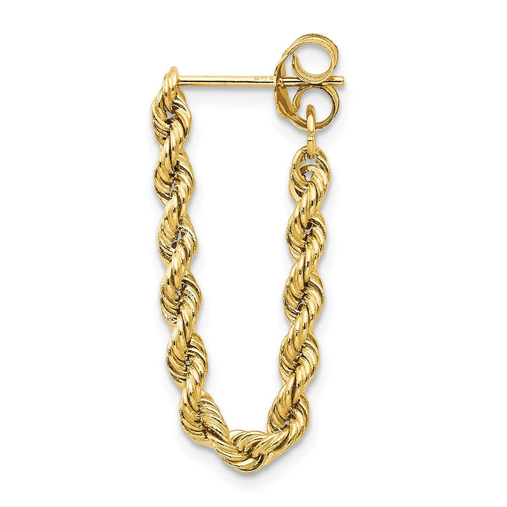 Single 14K Hollow Rope Earring