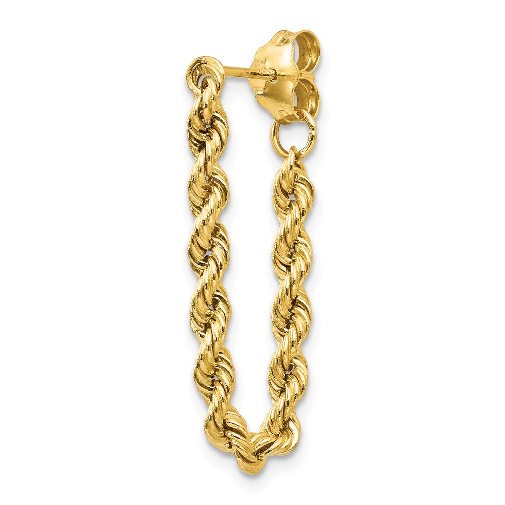 Single 14K Hollow Rope Earring