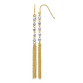 14K Two-tone Bead Tassel Earrings