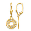 14K Leverback Filigree Earrings