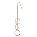 Single 14K Tri-Color Faceted Circle Earring