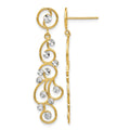 14k and Rhodium Filigree Dangle Earrings