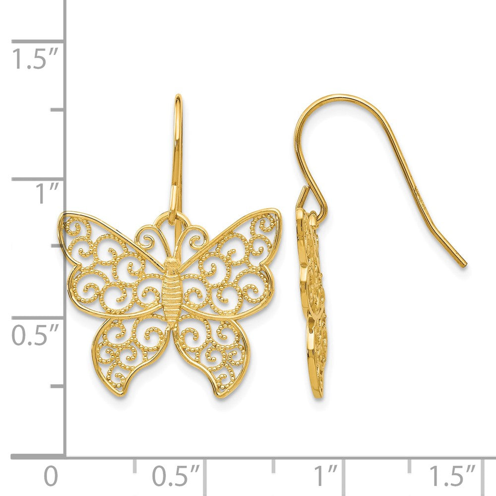 14K Butterfly Earrings