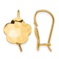 14k Concave Hammered Flower Disc Earrings