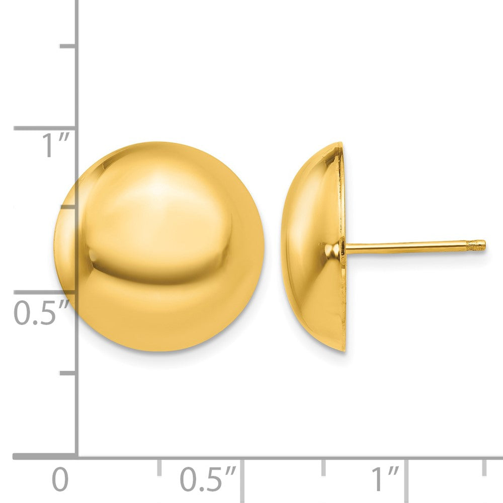14k 15.50mm Button Post Earrings