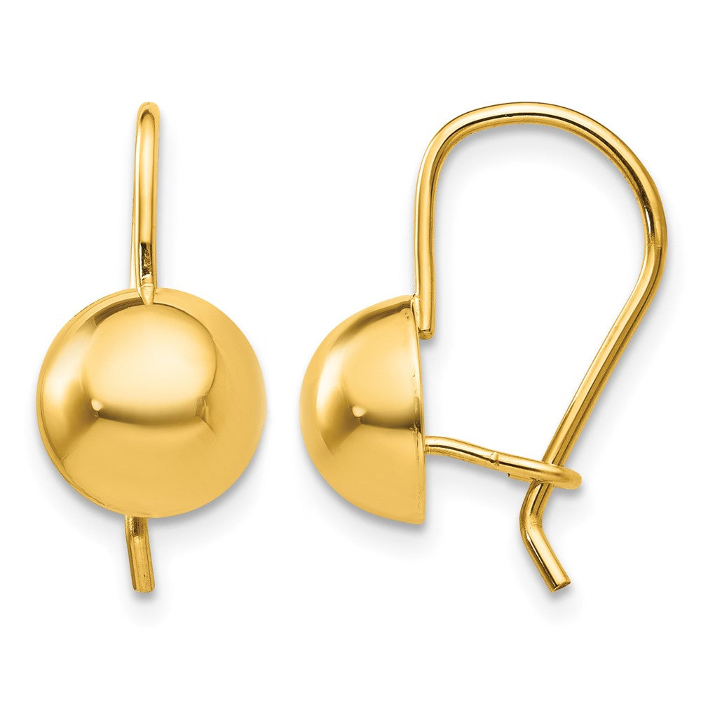 14k 8.00mm Hollow Half Ball Earrings
