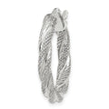 Single 14K White Gold Twisted Textured Hoop Earring