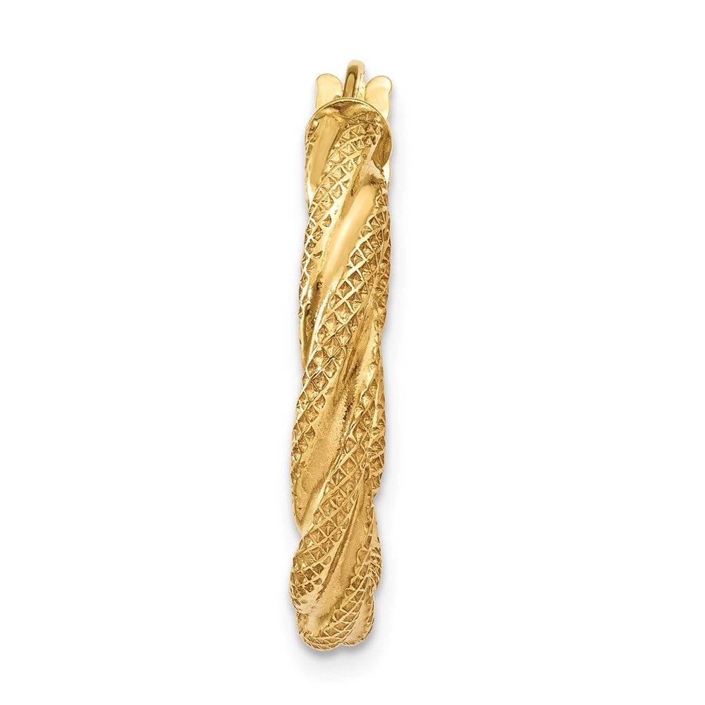 Single 14K Twisted Textured Hoop Earring