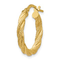 Single 14K Twisted Textured Hoop Earring