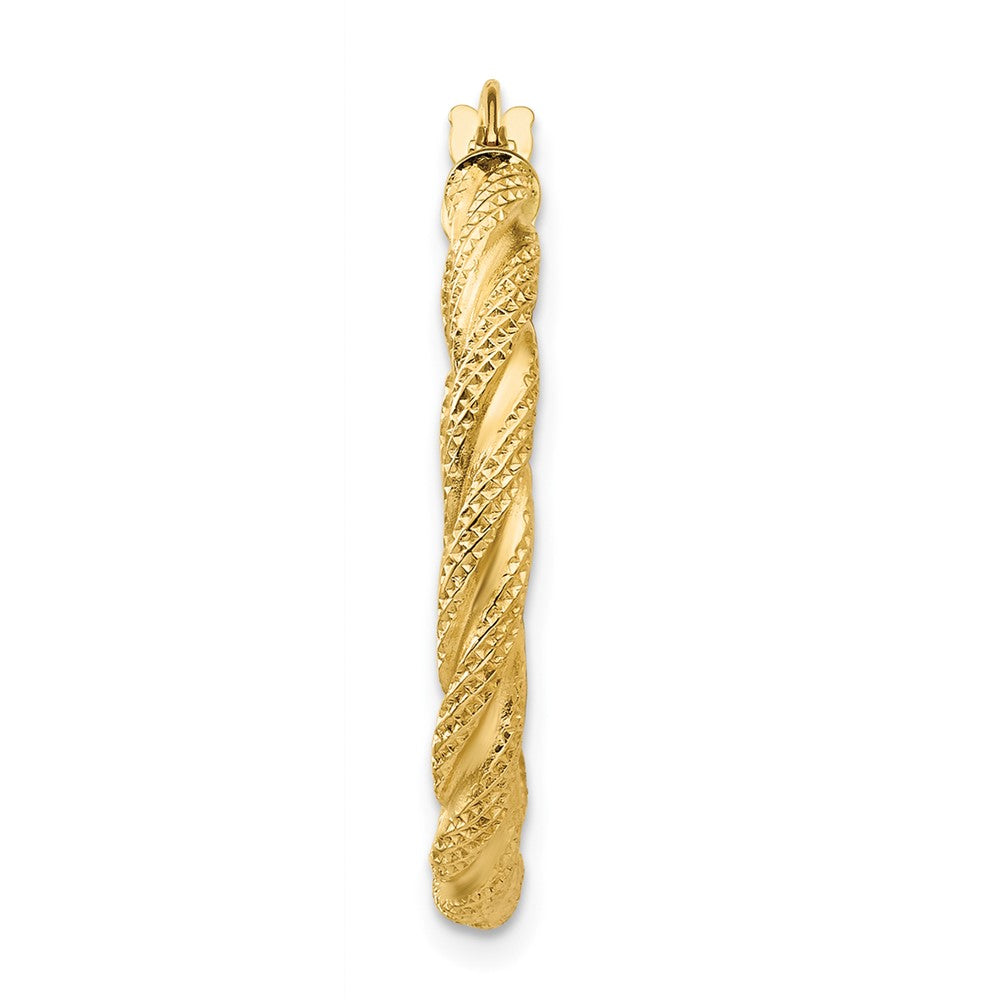 Single 14K Twisted Textured Hoop Earring