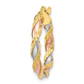 Single 14K with White & Rose Rhodium Textured Twisted Hoop Earring