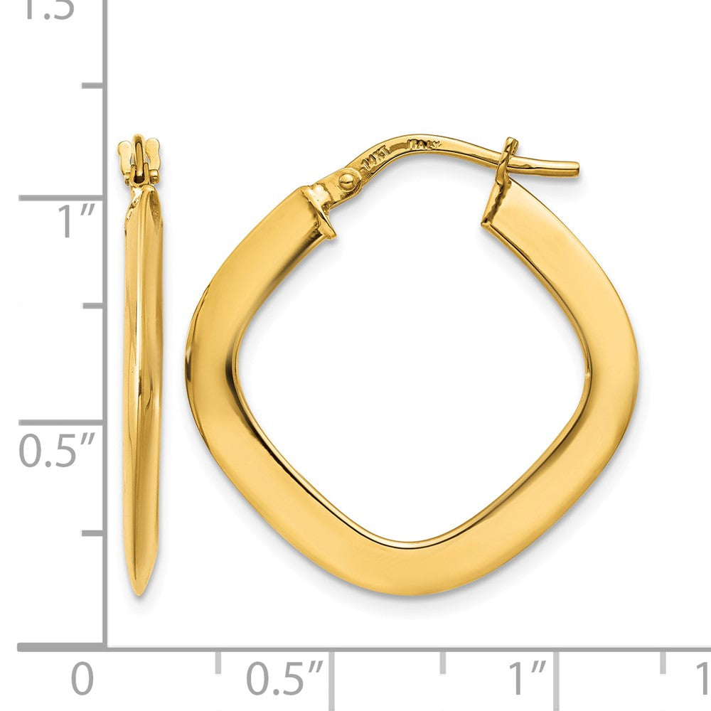 14k Tapered Square Hoop Earrings